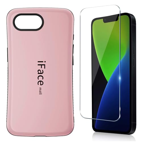 iFace mall iPhone 16e �p �P�[�X & �����K���X�t�B�����Z�b�g 2�_ �y�� ���^ �X�g���b�v�z�[�� �A�C�t�H��16e �J�o�[���C�����X�[�d�Ή� ����~�� 2�d�\�� �ϏՌ� �ϖ��C TPU ��ʕی�t�B���� (���[�Y�S�[���h)