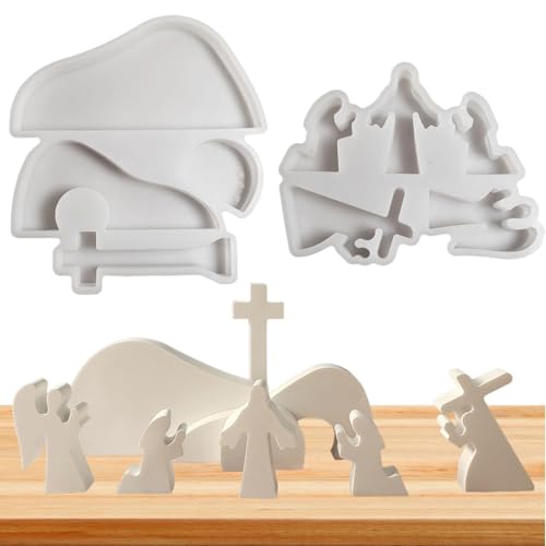 Moldes de vela de la Natividad,moldes de la Natividad,Molde de moldeo de resina de vela de escultura de la Natividad | Molde de decoración del hogar, molde de Escultura de la Natividad para Pascua
