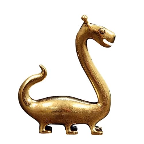 Huolimxun Retro Brass Abstract Dragon Ornaments, Simple Snake-shaped Dragon Statue, Home Office Desktop Feng Shui Small Copperware