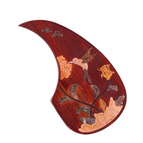 フォークギター無垢材ピックガードアコースティックギター水滴型彫刻インレイボード(23)