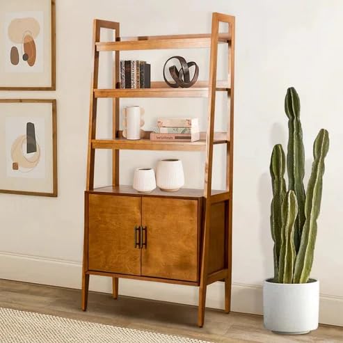 Hemdi Living Room Bookshelf with Open Shelves and Base Cabinet, Wood, Storage Solution for Books, Décor, More-image-41