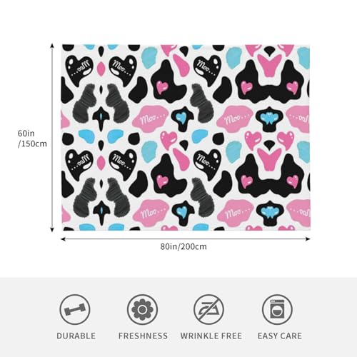 Couverture polaire peau de vache à cœurs plaid canapé 150x200cm - 6