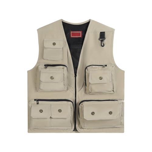 メンズ フィッシングベスト カメラマンベスト アウトドアベスト メッシュ切り替え ポケット多い スナップボタンタイプ 綿 ジャケット お釣り 旅行 作業着 四季通用 撮影用 多機能