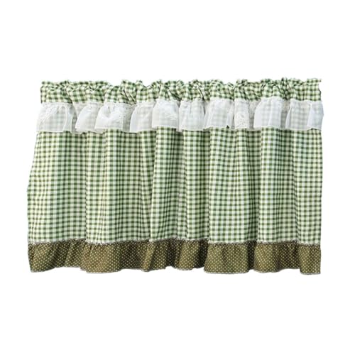 CALLARON Cortina Corta a Cuadros de Terylene para Ventana Pequeña Diseño Plaid, Confección Fina y Delicada, Adecuado para Dormitorio o Café Color Aleatorio