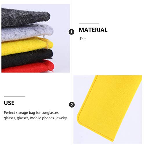EXCEART Bolsa de Óculos Colorida Bolsa de Armazenamento de Óculos Bolsa de Feltro para Óculos 5 Unid