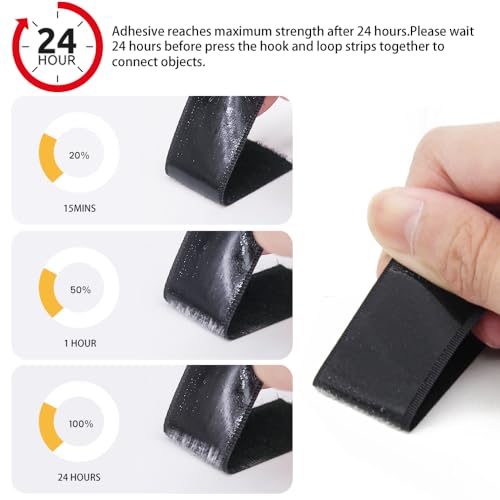 Aongray Klettband, 2 cm x 5 m, selbstklebendes Klebeband, doppelseitig, stark klebend, für Bilderrahmen, Türvorhang