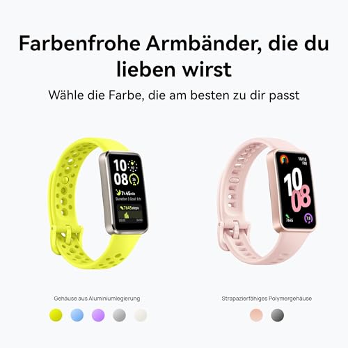HUAWEI Band 10 Smartwatch, KI-gest&uuml;tztes Fitness-Tracking, Professionelle Schlafanalyse, Bis zu 14 Tage Akkulaufzeit, Schlankes Geh&auml;use aus Aluminiumlegierung,iOS & Android, Wei&szlig;