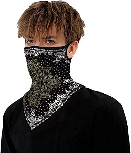 ARKIM Unisexe Bandana Masque Visage Écharpe Visage Rave Balaclava Cou Guêtres Dust Tissu Lavable Vent Moto Masque Femmes Hommes (Bxhe-061) Cover