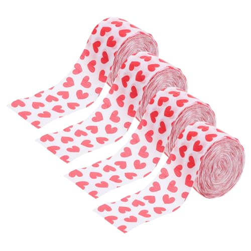 Cabilock Party Decorations 4pcs Crepe Paper Streamers Heart Bows Door Streamers Wedding Party Decorations Valentines Crinkle Paper
