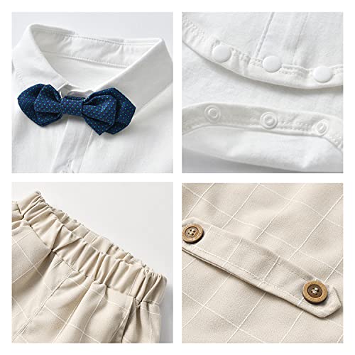 Image of Volunboy Toddler Suit Boys Formal Wedding Guest Dress Outfit | graduation dress clothes, gentleman ring bearer bowtie outfit, back-to-school pants set, birthday photoshoot dressy outfit
