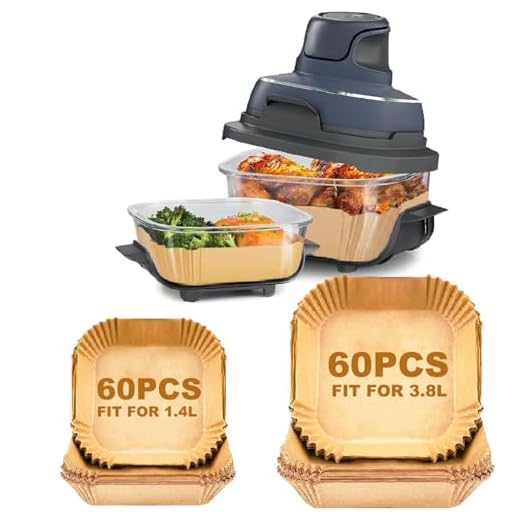 120 Stück Airfryer Backpapier für Ninja CRISPi tragbare Heißluftfritteuse 3,8L & 1,4L FN101EUGY, Backpapier Heißluftfritteuse für Ninja CRISPi FN101EUST, FN101EUSG, Airfryer Zubehör