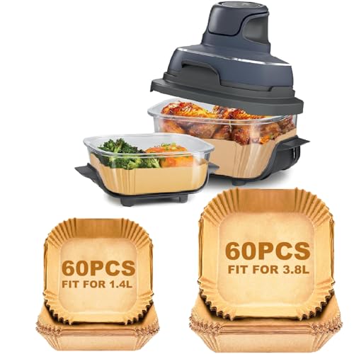 120 Stück Airfryer Backpapier für Ninja CRISPi tragbare Heißluftfritteuse 3 8L & 1 4L FN101EUGY Backpapier Heißluftfritteuse für Ninja CRISPi FN101EUST FN101EUSG Airfryer Zubehör