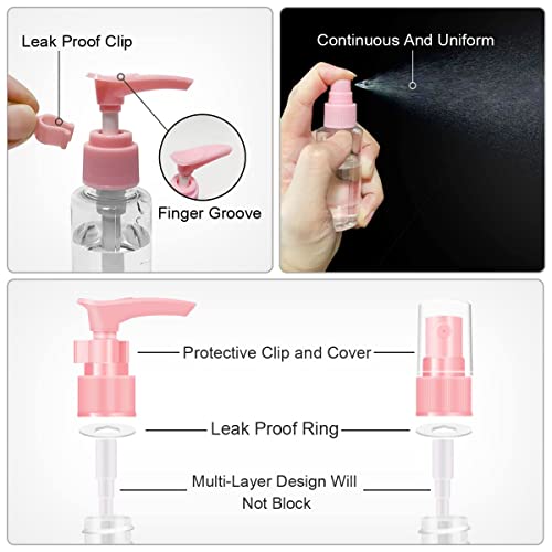 Empty Travel Size Bottles Set, Leak Proof Silicone Plastic Shampoo Conditioner Liquid Squeeze Bottle, Tsa Approved Travel Container Spray Bottle, Refillable Cosmetic Container With Toiletries Bag Kits #TOP3