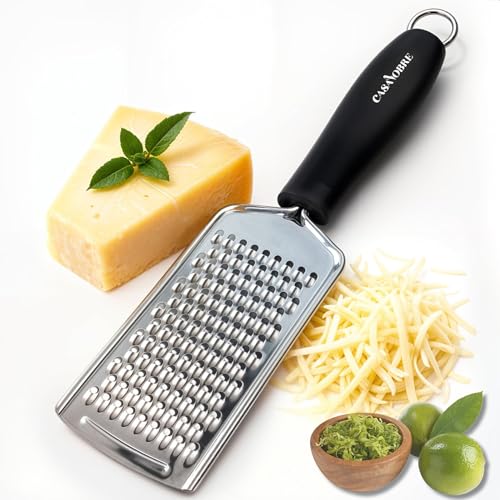 Ralador de Queijo Manual Profissional em Inox com Cabo Anatômico para Raspas de Limão Queijo e Chocolate 25 cm