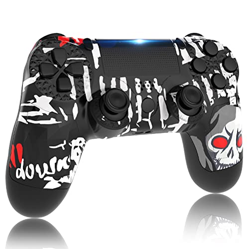 ã€Upgradedã€‘YUYIU Wireless Controller for Ps4 Remote Plays-tation 4/Slim/Pro/PC, Gaming Controllers with Dual Vibration Shock Speaker, Camo Red with Headphone Jack Touch Pad Six Axis Motion Control