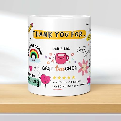 Image of Thank You Teacher Mug, Appreciation Mug, Daily Affirmations, Teacher Thank You Gift ARM692 11oz Ceramic Coffee /Tea Cup