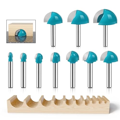 FRFAMJSDF 1Pcs 6mm Shank Bit Set Long Blade Round Nose Bit Core Box CNC Radius Core Milling Bit(6mmX30mm)