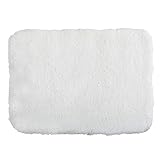 Maße: 50 x 70 x 0,1 cm MSV Badteppich Badematte Badvorleger Duschvorleger Mikrofaser Hochflor flauschig 50x70 cm – Weiß