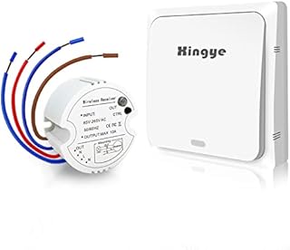 Wireless Light Switch Kit, XINGYE Quick Create or Relocate On/Off Switch for In-/Outdoor Light up to 1300W, No Wiring No Battery, Remote Control Light Switch Easy-Installing/Portable/Waterproof