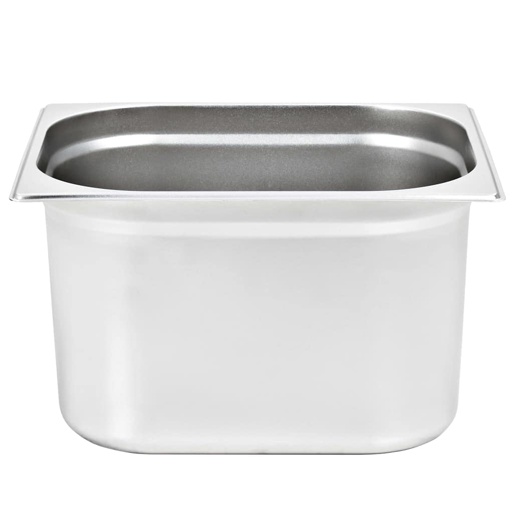 GN 1/2 - Recipiente para gastronomía (acero inoxidable, 325 x 265 x 200 mm, 12,5 L, 2 unidades, apilables, para catering, buffet, mostrador de calor, chafingdish y bain-marie)