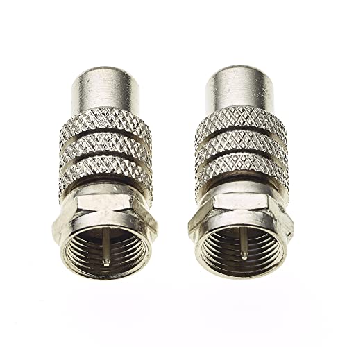 Keple F Type Plug to Phono Socket RCA Female Male RF Connector Coaxial Adapter, TV Coaxial Type F Plug - Image 2
