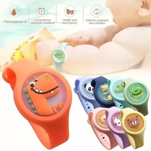 Pulseira Repelente de Mosquitos Infantil Relógio Proteção Pernilongo Bracelete Kit 2Un Ilumina No Es
