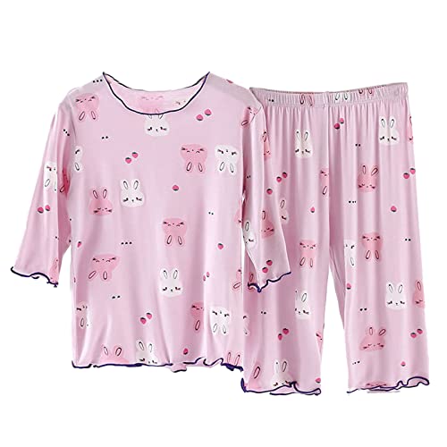 Umeyda Girls' 2-Piece Rabbit Pajamas Set, 12 Months - 9 Years