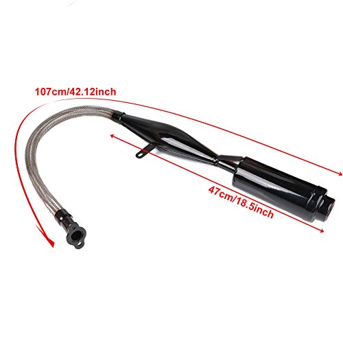 Viper Flexible Muffler Pipe For 50cc 80cc Bike Gas Engine Motor Parts Black
