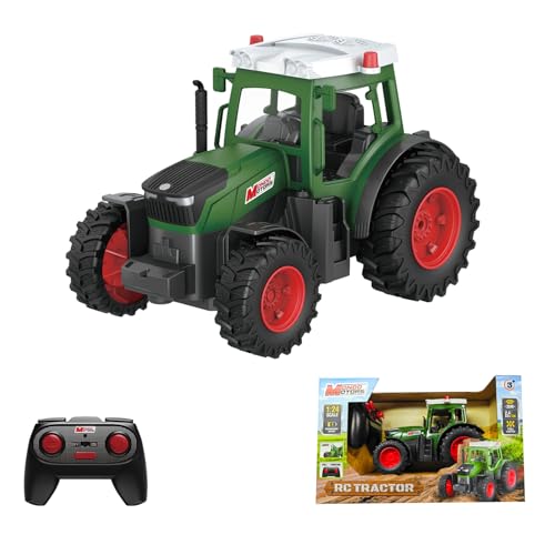 Mondo Motors Tractor radiocomandado, Modelo a Escala 1:24, Paquete de baterías Recargables Incluido, Juguete para niños 63863