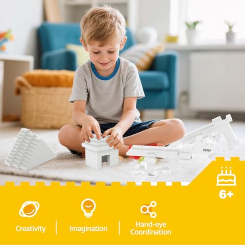 Lekebaby Classic Building Bricks, 100 Piece 2x4 Building Blocks STEM Creative Building Toys Compatible with All Major Brands, Educational Toy for Boys Girls 6 Years Old and Up(2x4 White) - image 6