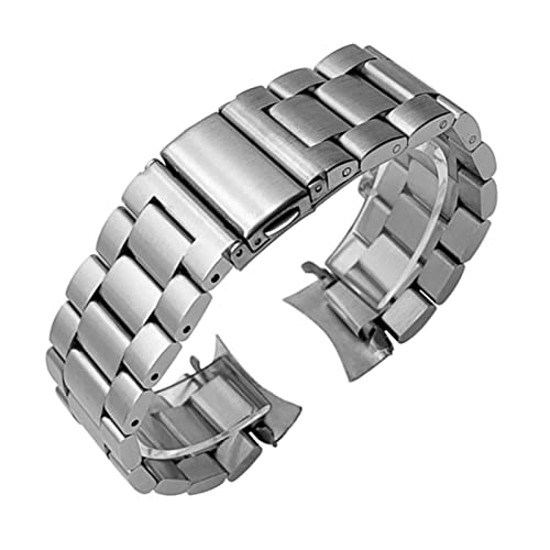 YINGO 20mm 22mm �X�e�����X�X�`�[�� �E�H�b�`�o���h Galaxy S3 Watch 42mm 46mm SM-R800 �X�|�[�c�o���h �J�[�u�G���h �X�g���b�v ���X�g�u���X���b�g�ɑΉ�(Silver,22mm(for 46mm))