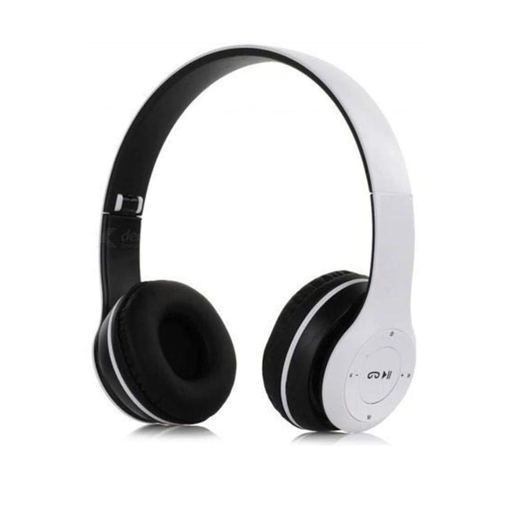 Sports Portable Headphone with Bluetooth & AUX Connected for All Device Bluetooth & Wired Headset (White, On the Ear)-image-32