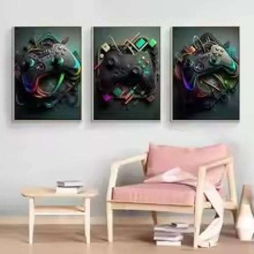 Toile contrôleur de jeu vidéo grand format pour décoration murale geek