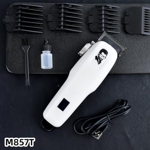 Image of Drumstone (𝗦𝗽𝗲𝗰𝗶𝗮𝗹 𝟭𝟬 𝗬𝗲𝗮𝗿𝘀 𝗪𝗮𝗿𝗿𝗮𝗻𝘁𝘆) Professional Hair Trimmer - 2000mAh Battery, 200 Min Runtime, LED Display, 4 Length Settings - Corded & Cordless Use, Sharp Blades for Beard & Hair Grooming