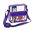Clear Cross-Body Messenger Shoulder Bag w Adjustable Strap, NFL Stadium Approved Transparent Purse (Purple)