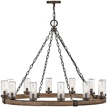 Hinkley Sawyer Twelve Light 4W LED Large Outdoor Hanging Lantern, Sequoia