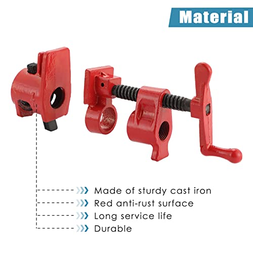 Flk Tech 4 Pack 1/2" Wood Gluing Pipe Clamp Set Heavy Duty #TOP2