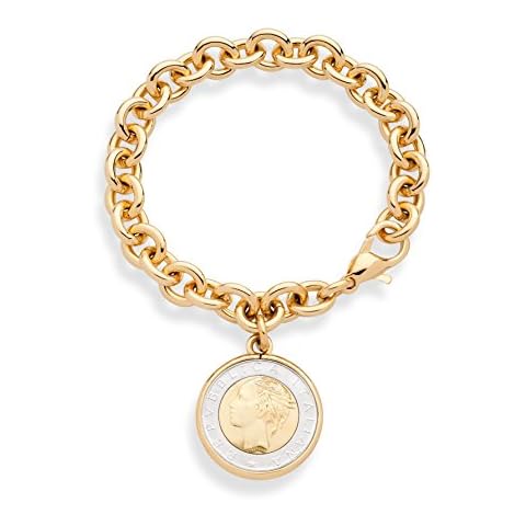 Miabella 18K Gold Over Bronze 500-Lira Coin Bracelet Cover
