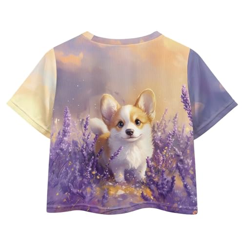 Image of Girls Fashion Crewneck Tee Shirts Casual Short Sleeve Crop Top Summer Outfits 5-14 Years Old