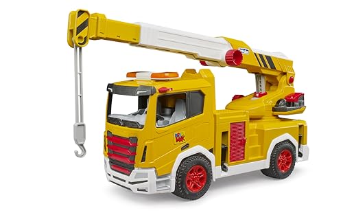 Bruder 03471 - Roadmax Camion-Grue - Véhicules pour Enfants, camions, engins de Chantier, Chantier, Jouets à partir de 2 Ans