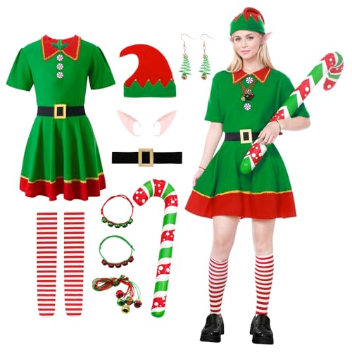 Alaiyaky Weihnachts Grünes Kostüm Set (Damen, M)