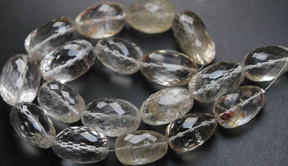 Quartz rutilé transparent perles de 25mm pour créer un collier imposant