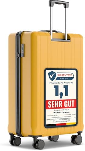 Wertes Koffer Groß 77cm - 100L - TSA Schloss Hartschalen Koffer mit Doppelrollen, Reisekoffer, Trolleys, Reisekoffer mit Rollen