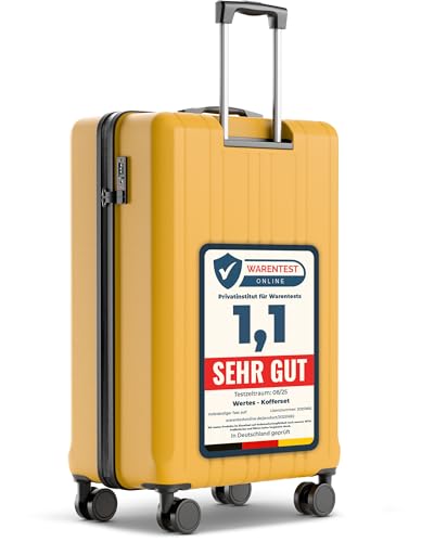 Wertes Koffer Groß 77cm - 100L - TSA Schloss Hartschalen Koffer mit Doppelrollen, Reisekoffer, Trolleys, Reisekoffer mit Rollen