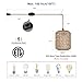 ALAISLYC Plug in Pendant Light with 6W LED Bulb Warm Light(3000K) Dimmable Switch Cute Rattan Hanging Lamp Cord 15ft Hand Woven Plug in Chandelier Boho Hanging Lights Fixture for Bedroom Kitchen