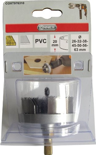 Connex COXT976310 H20 Wood Hole Saw, 0 V, Silver, 26-63 mm, Set of 7 Piece, 26 - 63 mm - Image 2