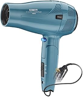 Conair 1875 Watt Cord Keeper Hair Dryer with Folding Handle and Retractable Cord