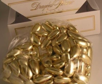 Dipped Gold Jordan Almonds European Dragees - 1 Pound