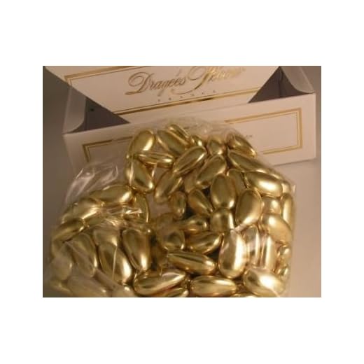 FavorOnline Dipped Gold Jordan Almonds European Dragees - 1 Pound