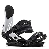 Ride EX - Fijaciones de snowboard para hombre (talla mediana), color blanco y negro